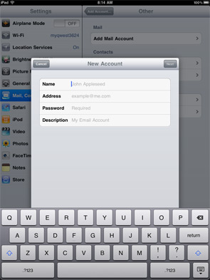 iPad Email Setup