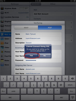 iPad Email Setup