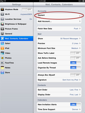 iPad Email Setup