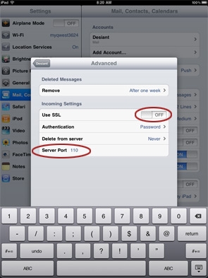 iPad Email Setup