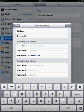iPad Email Setup